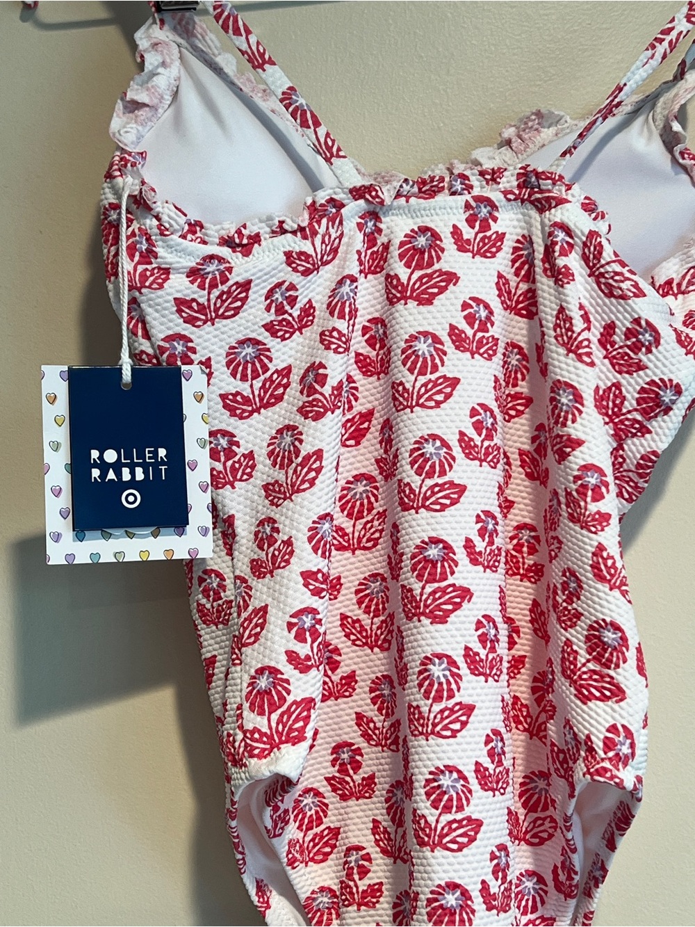 Roller Rabbit Target Women's One Piece Swimsuit Red Floral Sz XS NTW Beach Boho - Picture 5 of 12
